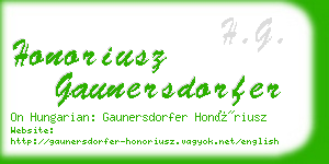 honoriusz gaunersdorfer business card